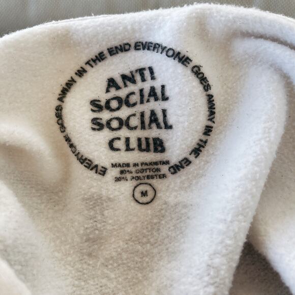 antisocialsocialclub Unisex Pair Of Dice White Hoodie (M) - Picture 5 of 7